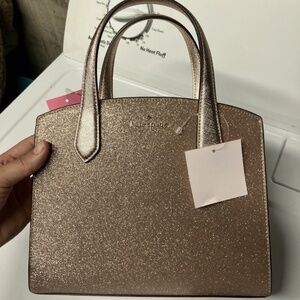 Kate Spade New York Tinsel Glitter Fabric Satchel Crossbody Purse & Wallet